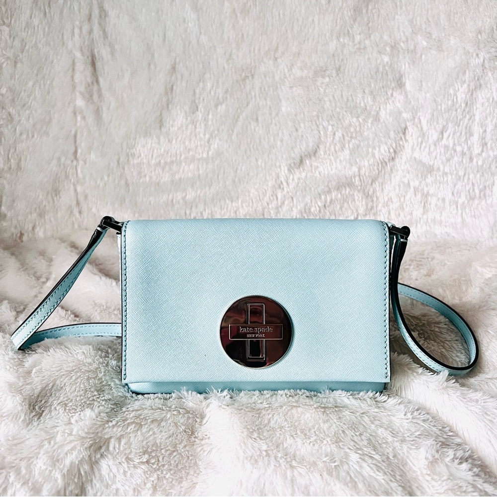 Kate Spade Saffiano Leather Newberry Crossbody - Tiffany Blue